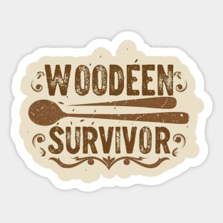 wooden spoon survivor Sticker